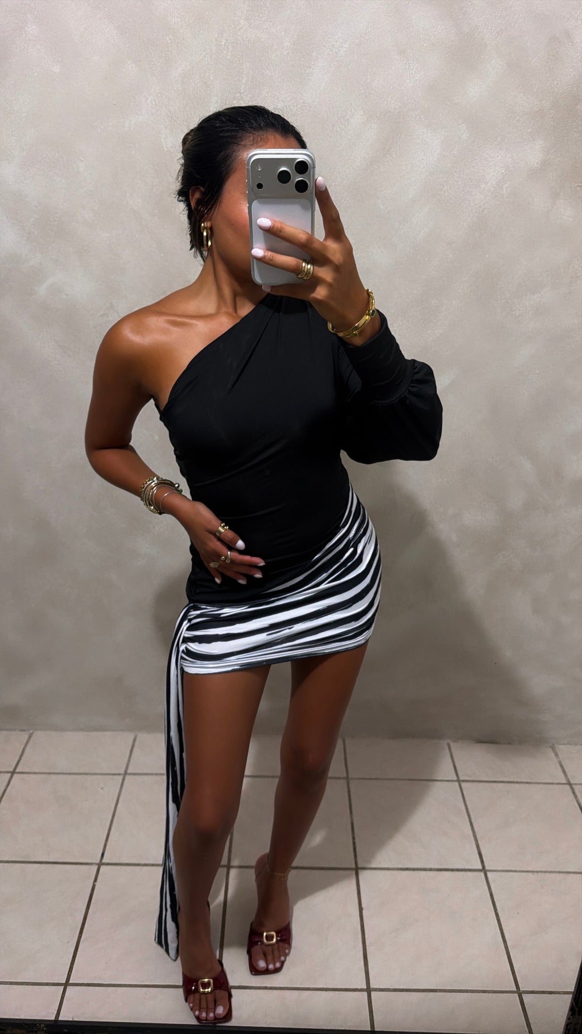 Vera Zebra Dress Black